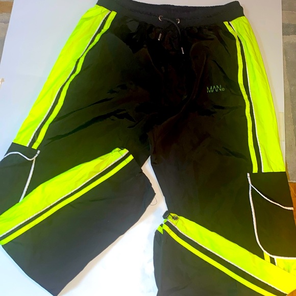 Boohoo Mens Other - Shell cargo trousers with side panels brand new